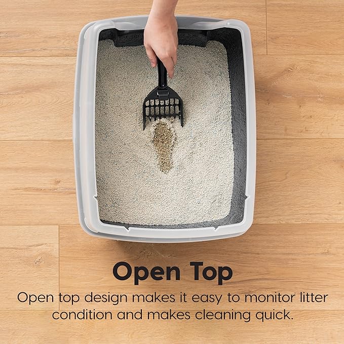 IRIS USA 2 Pack Large Open Top Cat Litter Box - Image 5