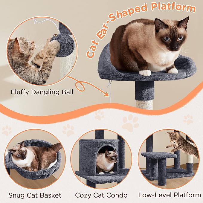 Yaheetech 57in Multi-Level Cat Tree Tower - Image 4