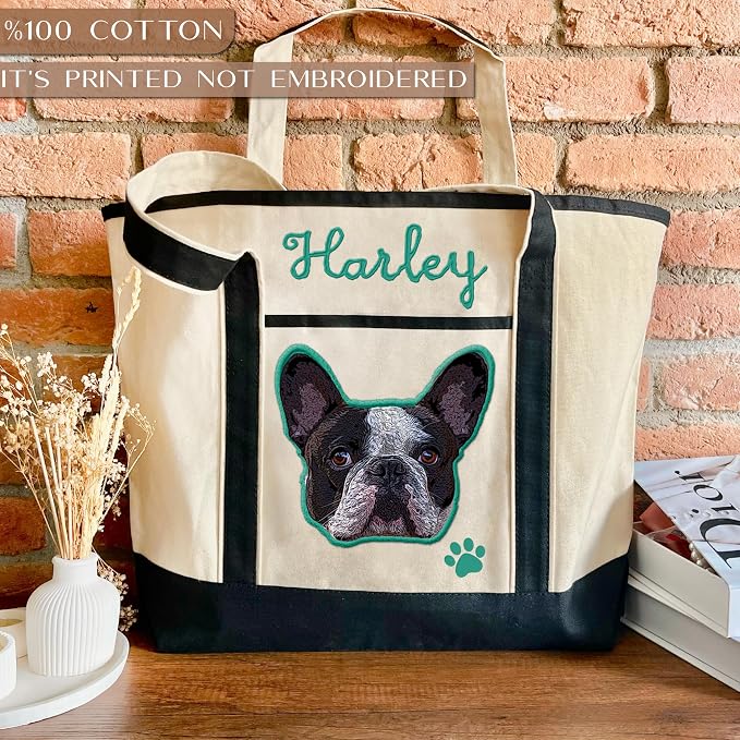 Personalized Canvas Pet Tote Bag - Image 7