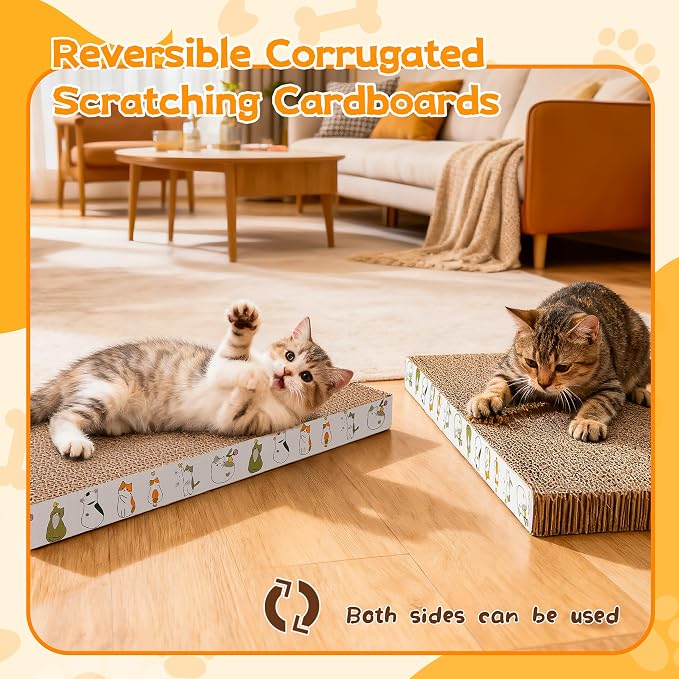 PatiencET Cat Scratching Board 4 Pack, Cardboard Cat Scratcher - Image 4