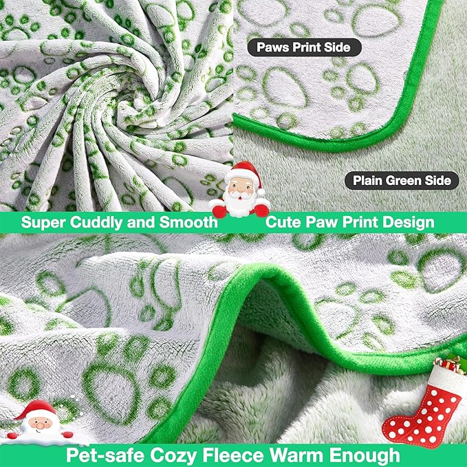 Stuffed Premium Green Soft Dog Blanket, - Image 3