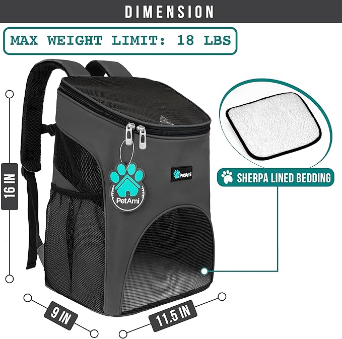 PetAmi Small Dogs and Cat Backpack Carrier, Airline Approved Pet Backpack - Image 2