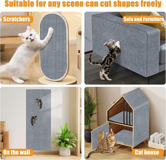 Cat Scratching mat Self-Adhesive, Trimmable Furniture Protector - Image 7
