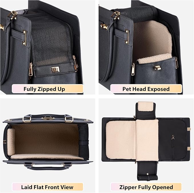 Dog Purse Carrier for Small Dogs, Stylish Foldable Pet Carrier Purse Tote Bag - Image 6