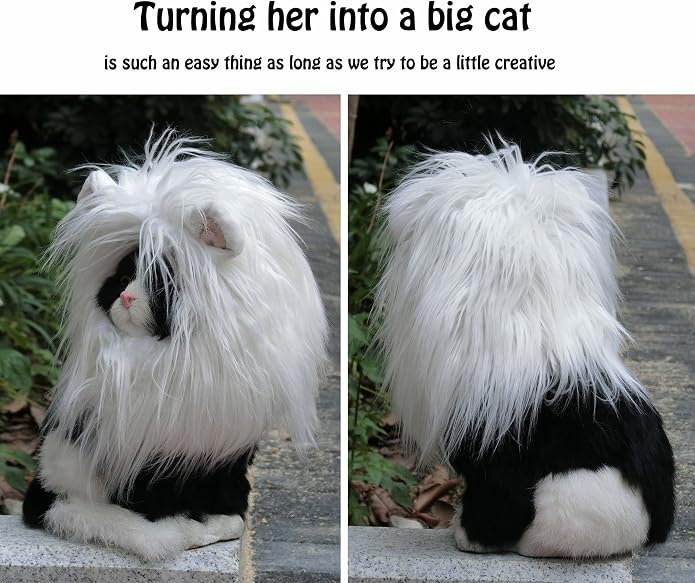 Onmygogo Lion Mane Wig for Cats and Dogs, Funny Pet Cat Costumes for Halloween - Image 5