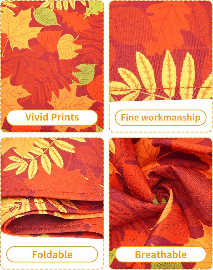 PET SHOW 50 Pack Fall Dog Bandanas Bulk Washable Thanksgiving Autumn Maple - Image 4