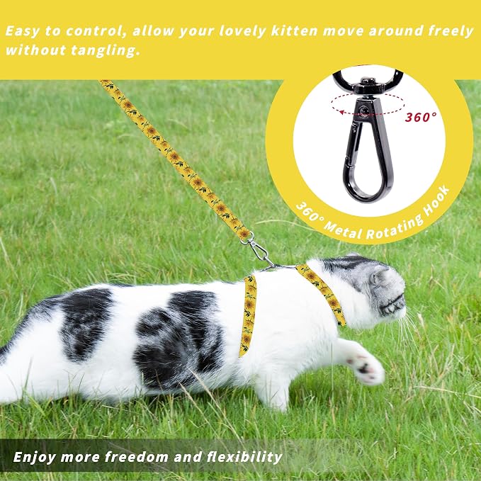 Cat Harness and Leash Set, Adjustable Kitten Harness Escape Proof Cats Harness - Image 5