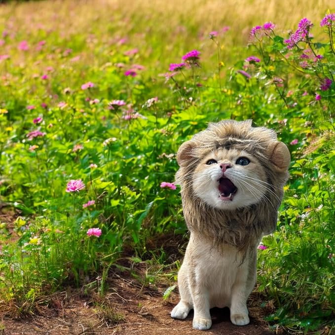 3pcs Hat for Cat Animal Costume Pack, Lion Head for Cats, Cat Panda Costumes - Image 3