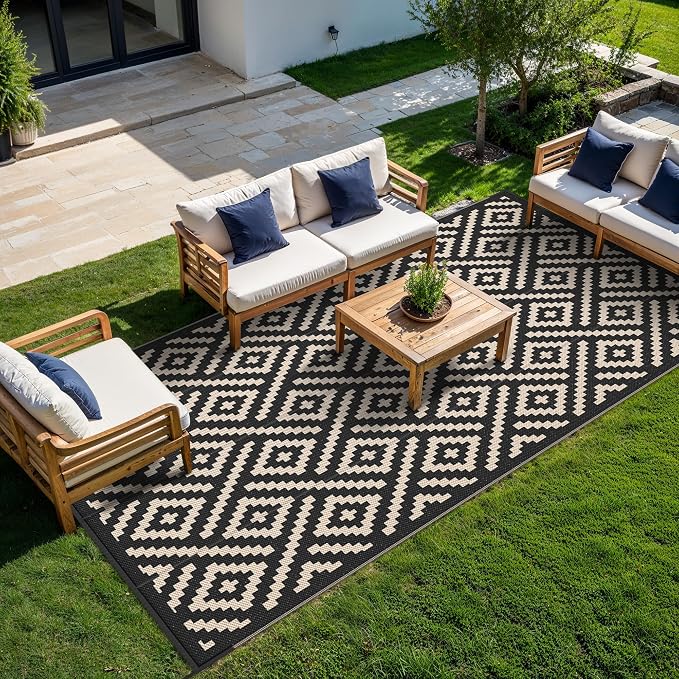 GENIMO Outdoor Rug for Patio Clearance, Reversible Plastic Straw Rugs for RV - Image 2
