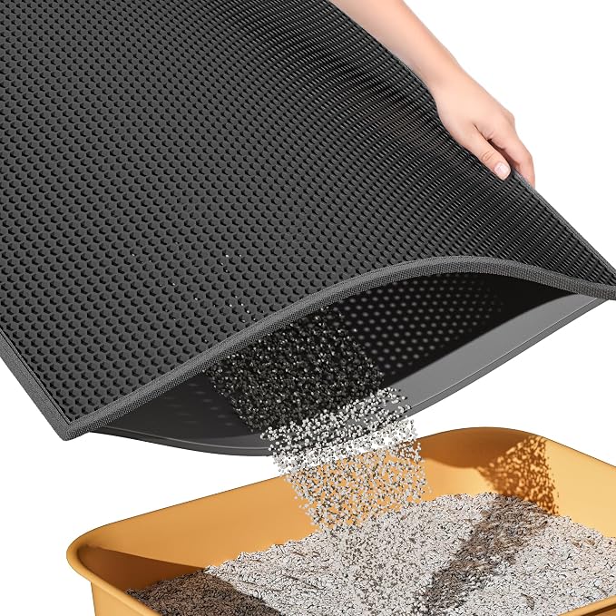 ESTHELLO Cat Litter Mat Large, Cat Litter Trapping Mat, Honeycomb Double Layer by ESTHELLO