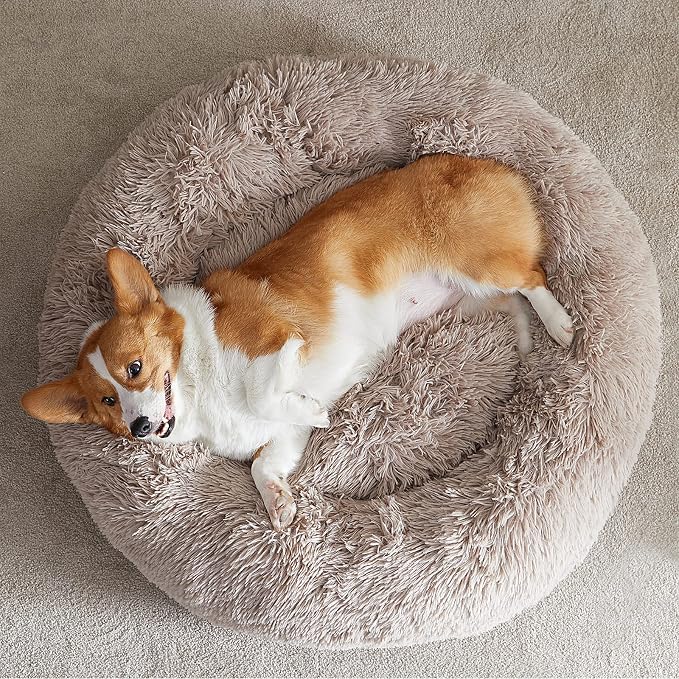 WNPETHOME Calming Dog Bed Cat Bed Donut, Faux Fur Pet Bed Self-Warming Donut - Image 6