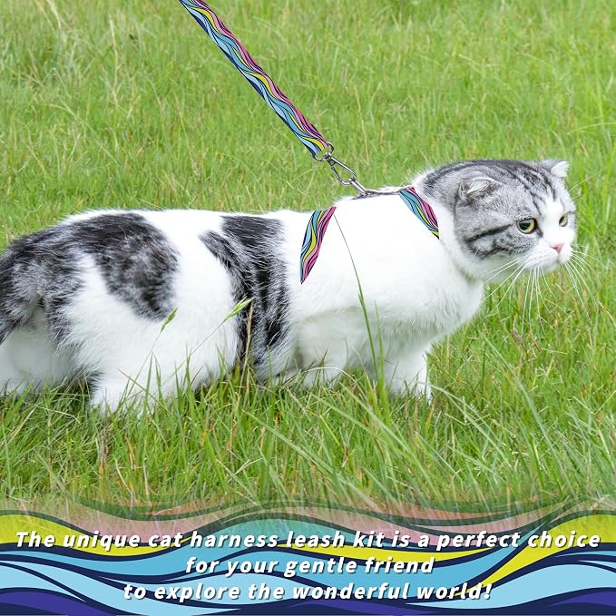 Cat Harness and Leash Set, Adjustable Kitten Harness Escape Proof Cats Harness - Image 2