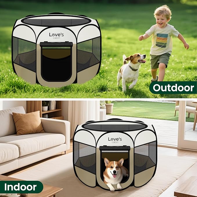 Love's cabin Pet Puppy Dog Playpen, Small Dog Tent Crates Cage Indoor/Outdoor - Image 7