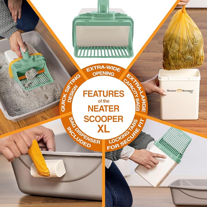 Neater Pet Brands Neater Scooper XL Cat Litter Scoop, 195 Refill Bags – - Image 6