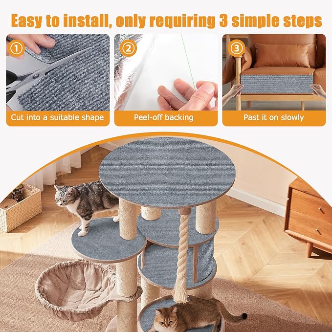 Cat Scratching mat Self-Adhesive, Trimmable Furniture Protector - Image 5