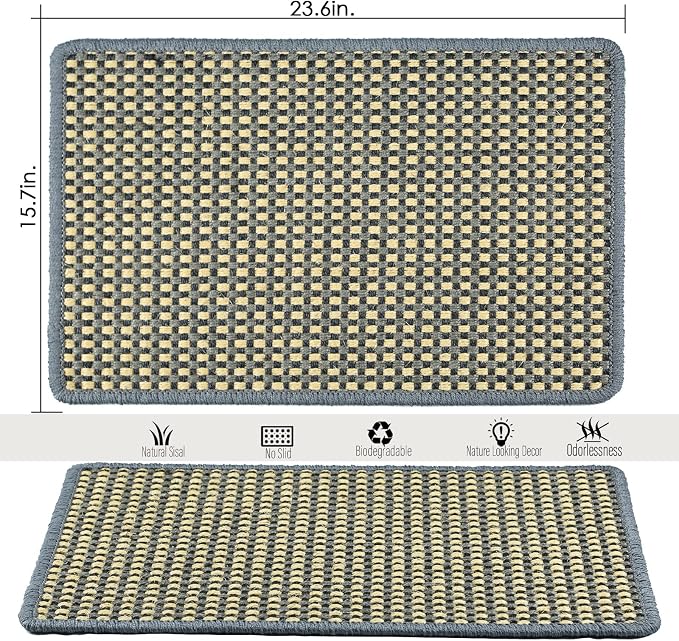 Cat Scratching Mat, 23.6 x 15.7inch Sisal Cat Scratchers - Image 2