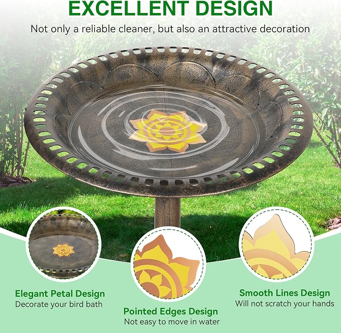 Saillong 2 Pack Bird Bath Copper Disk, Reinforced 99.99% Pure Copper Bird Bath - Image 4