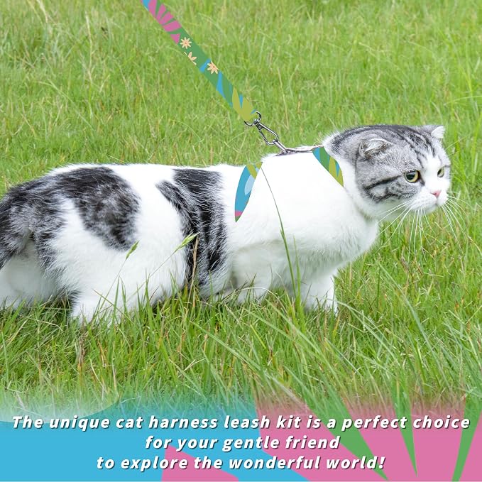 Cat Harness and Leash Set, Adjustable Kitten Harness Escape Proof Cats Harness - Image 2