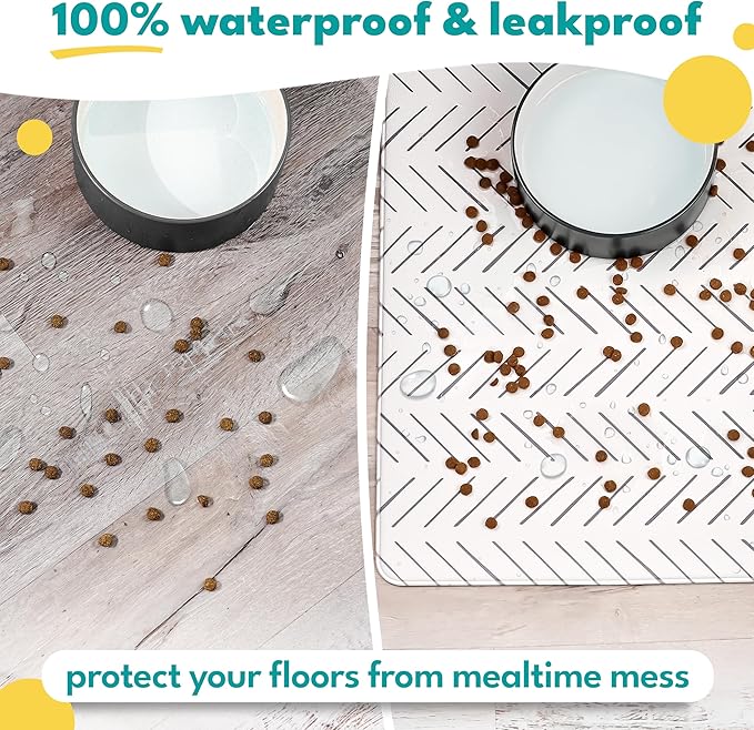 NALALAS Large Dog Mat for Food and Water, Cat Feeding Mat | Large Waterproof - Image 2