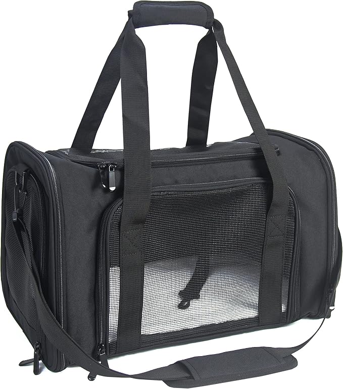 Soft Sided Carrier for Small Medium Cats Dogs, TSA Airline Approved Collapsible by NextFri