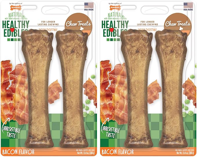 Nylabone Healthy Edibles Natural Dog Chews, Long Lasting Bones by Nylabone