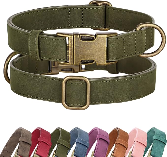 Didog Soft PU Leather Dog Collar, Stylish Quick Released Dog Collar by Didog