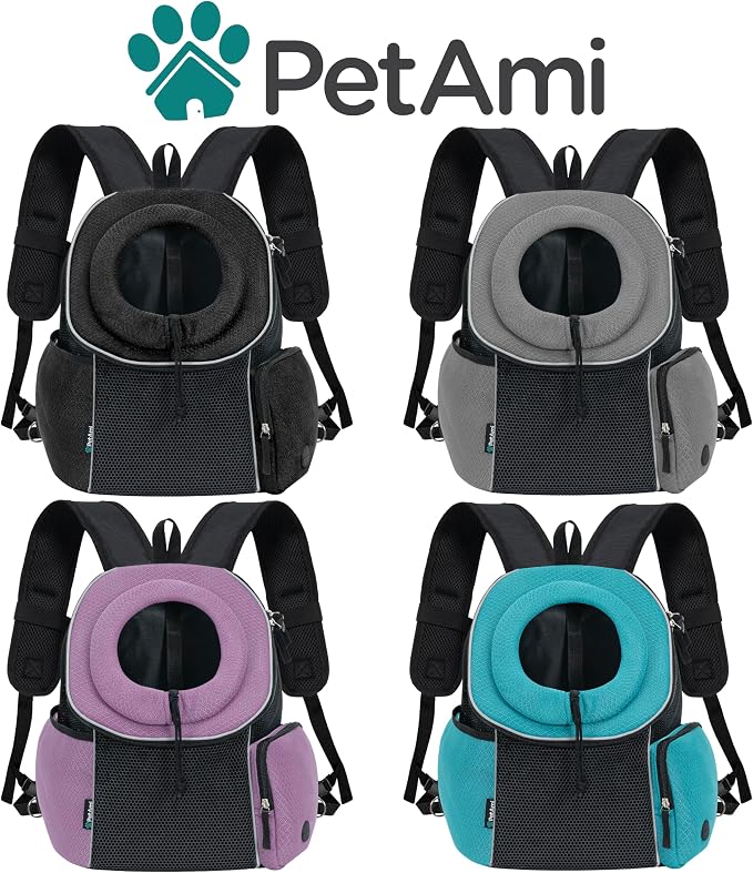 PetAmi Adjustable Cat & Dog Front Chest Carrier Backpack, Ventilated - Image 7