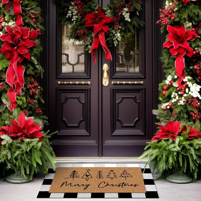 Tinideya 2 Pcs Door Mat Welcome Non Slip Coir Mats Floor Layering Doormats - Image 6