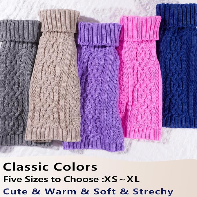 Dog Sweaters for Small Dogs Girl Warm Knit Chihuahua Clothes Pink Dog Clothes - Image 5