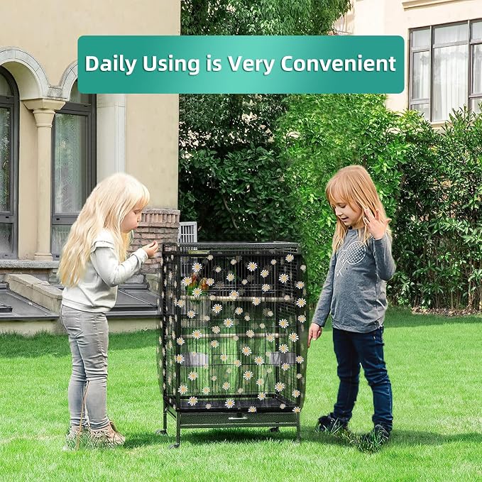 Bird Cage Seed Catcher, Seed Catcher Guard Net Cover, Parrot Nylon Mesh Net - Image 4