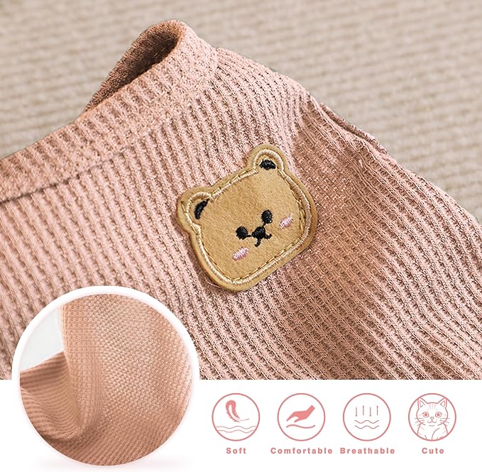 Waffle Knit Cat & Dog T Shirt for Small Dogs, Stretchable Puppy Shirt for - Image 3