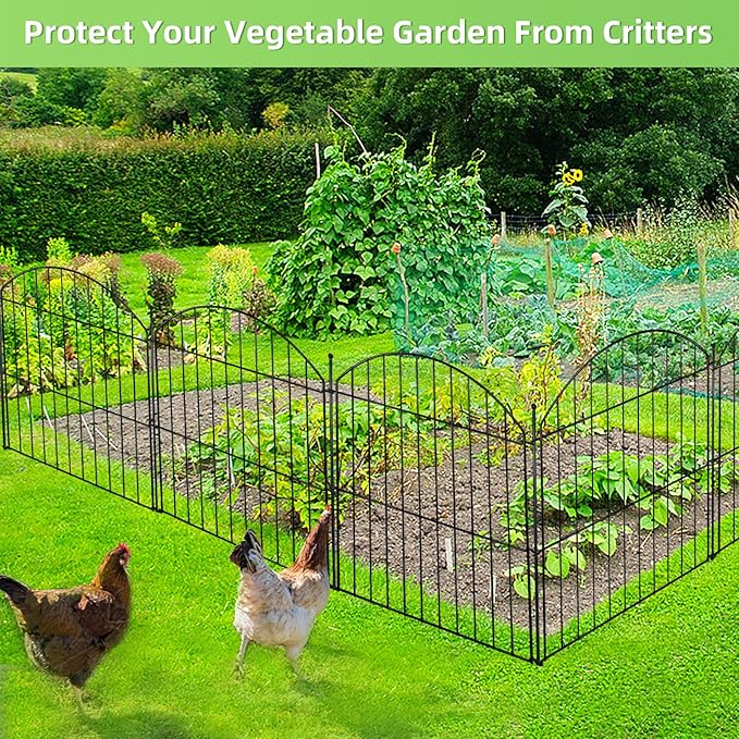 Decorative Garden Fence 24in x20ft, 10 Pack No Dig Fence Animal Barrier - Image 6