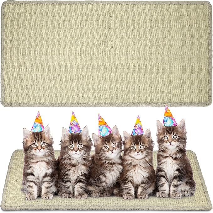 Riakrum Cat Scratch Pad, 2 Pack 32 x 16 Inches Sisal Mat, Natural Fabric Cat Pad by Riakrum