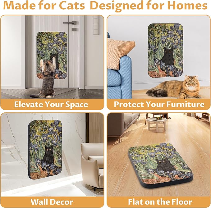 Art Cat Scratcher, Wall-Mountable Cat Scratching Board, Cat Wall Scratcher - Image 5