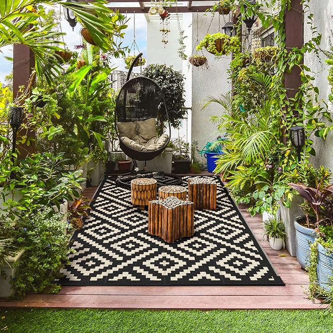 GENIMO Outdoor Rug for Patio Clearance, Reversible Plastic Camping Rugs - Image 3