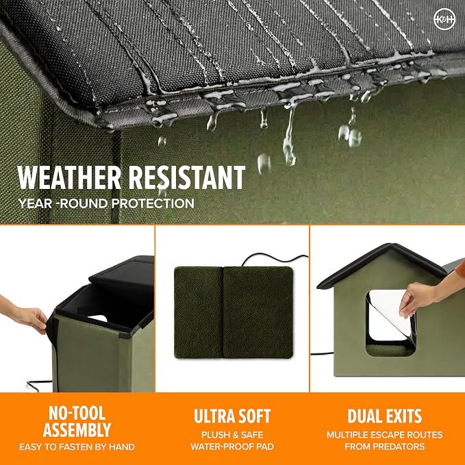 K&H Pet Products Extra-Wide Heated Cat House - Image 3