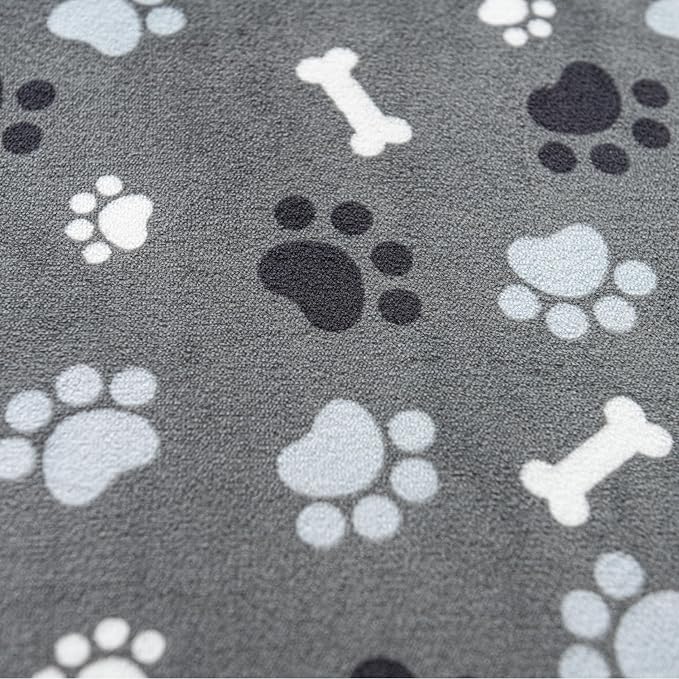 Dog Blanket Paw Bone Pattern 1 Pack 2 Super Soft Warm Flannel Sofa Cover Car - Image 3