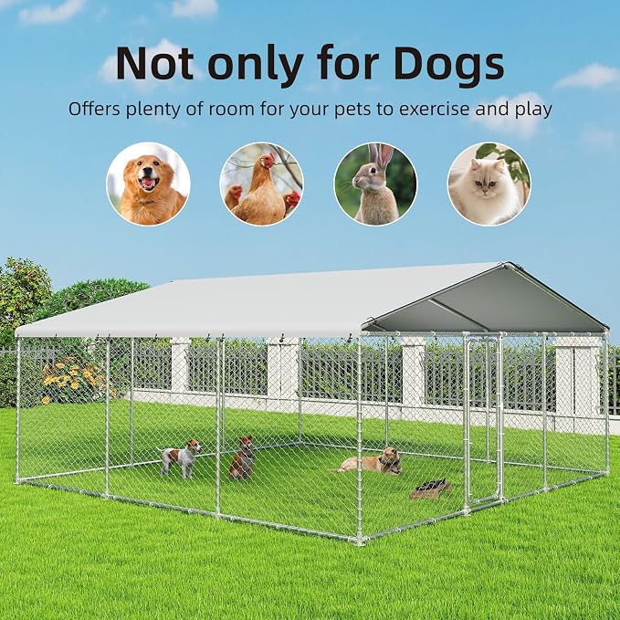 15'x15' Large Outdoor Dog Kennel, Heavy Duty Dog Enclosure - Image 7