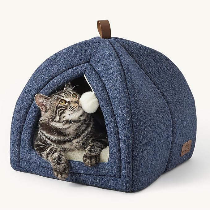 Bedsure Cat Beds for Indoor Cats - 2 in 1 Cat Cave House Tent for Kittens and by BEDSURE