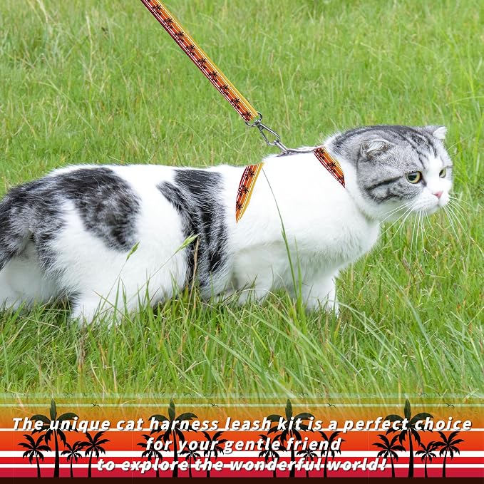 Cat Harness and Leash Set, Adjustable Kitten Harness Escape Proof Cats Harness - Image 2