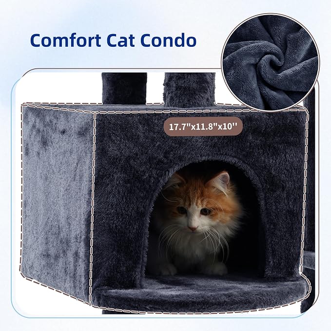 Cat Tree for Indoor Cats, 55.1 inch Cat Tower - Image 3