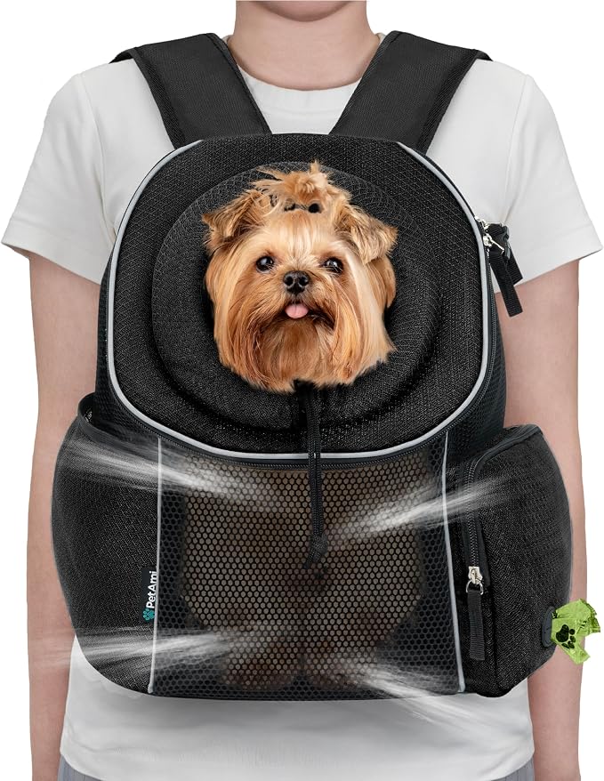 PetAmi Dog Front Carrier Backpack, Ventilated Adjustable Dog Pet Cat Chest by PetAmi