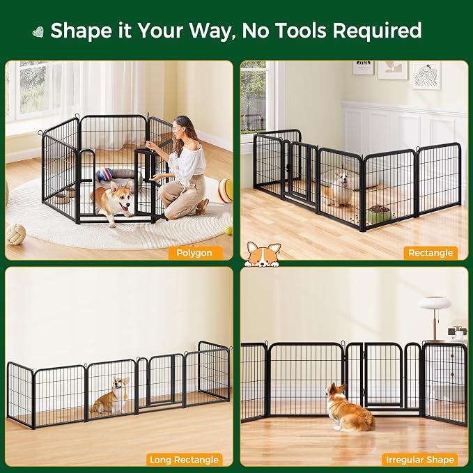 Yaheetech Dog Playpen Outdoor, 24 inch 6 Panels Dog Pen Indoor Heavy Duty Puppy - Image 5