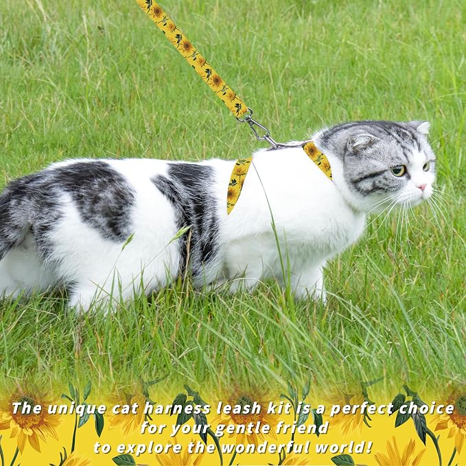 Cat Harness and Leash Set, Adjustable Kitten Harness Escape Proof Cats Harness - Image 2