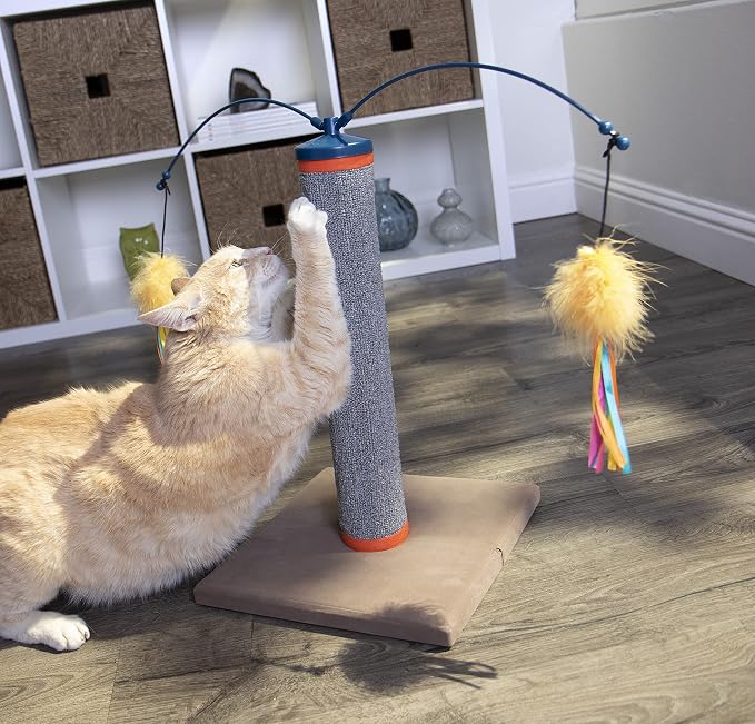 SmartyKat Scratch 'N Spin Carpet Cat Scratching Post - Image 5