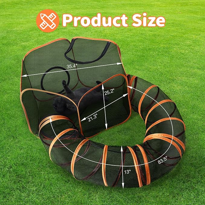 Outdoor Cat Enclosure with Circle Tunnel - Image 2