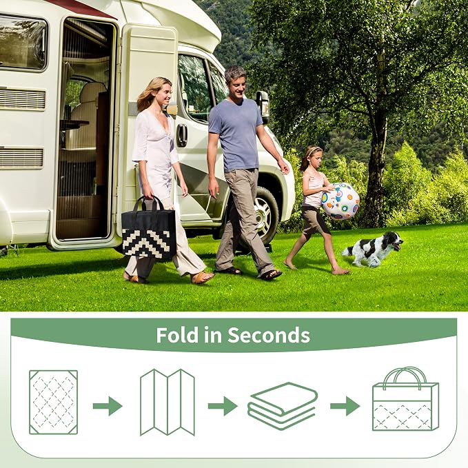 GENIMO Outdoor Rug for Patio Clearance, Reversible Plastic Straw Rugs for RV - Image 7