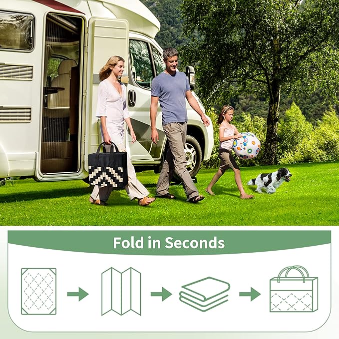 GENIMO Outdoor Rugs 8x10 Waterproof, Reversible Mats, Area Plastic Straw Rug - Image 6