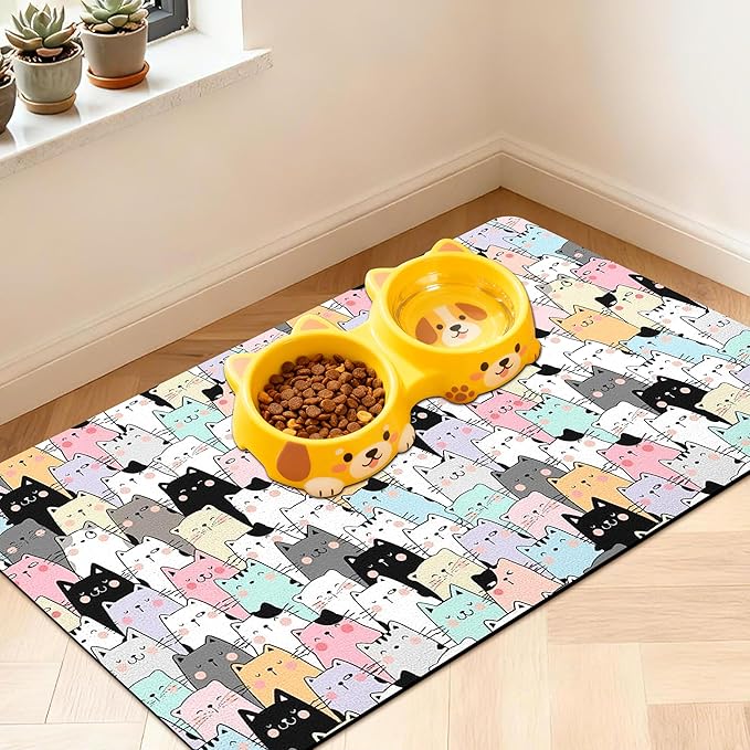 Pet Feeding Mat for Floors Waterproof Dog Mat for Food and Water Absorbent by Unknown