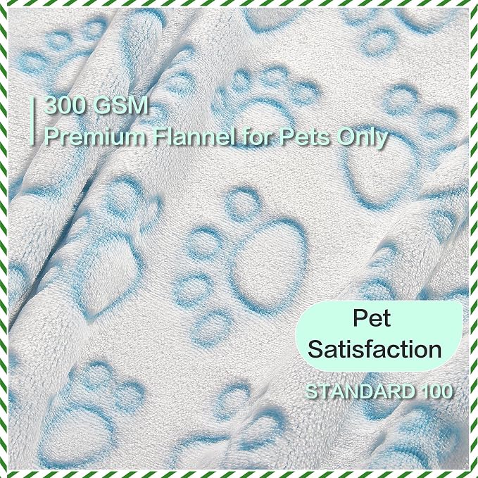 Blue Dog Blanket for Puppy Accesssories Boy, Washable Soft Puppy Essentials - Image 2